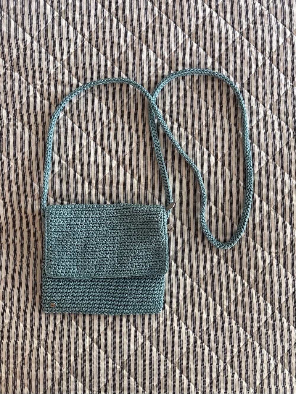 The Sak Vintage Teal Crocheted Crossbody Bag